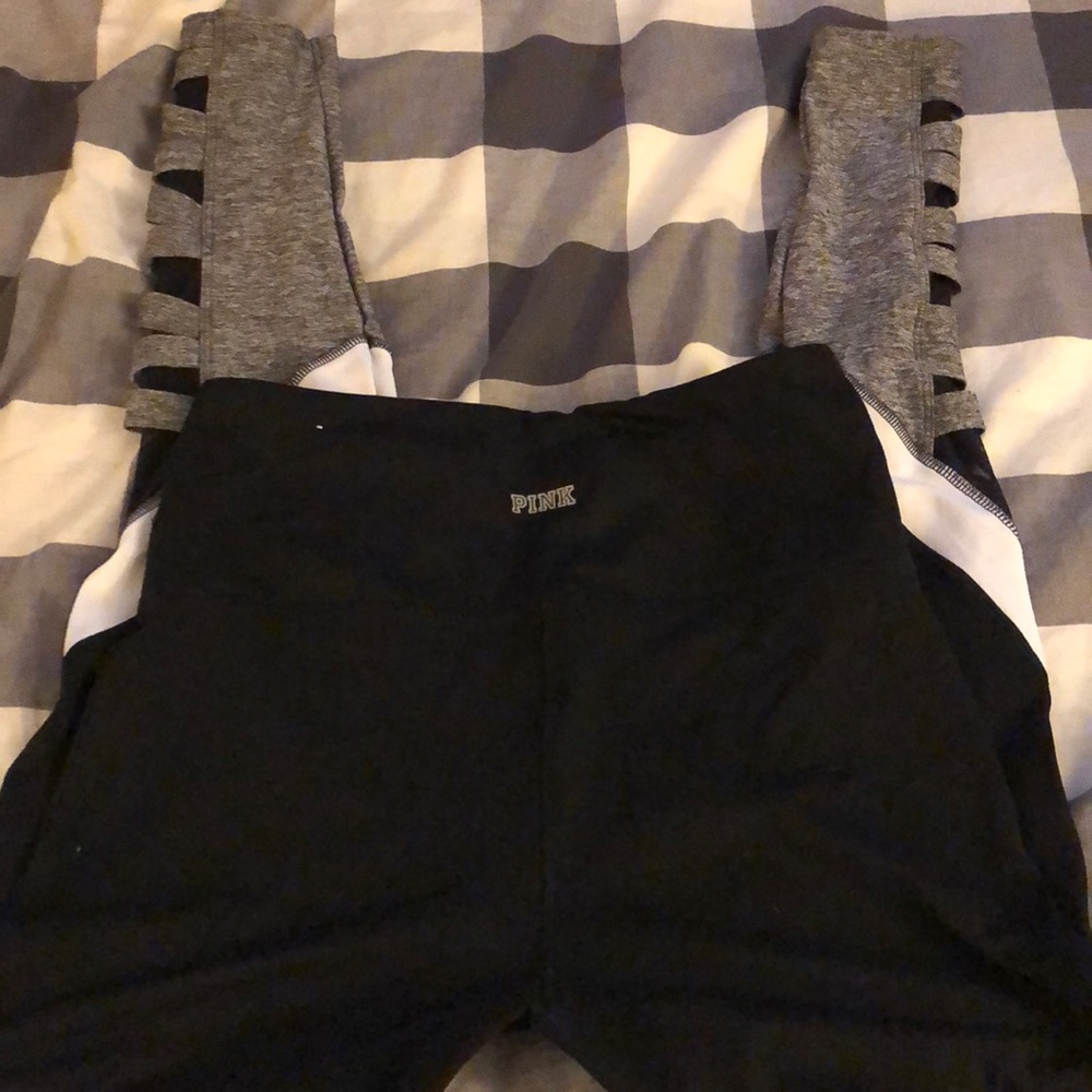 Pink Victoria secret black leggings